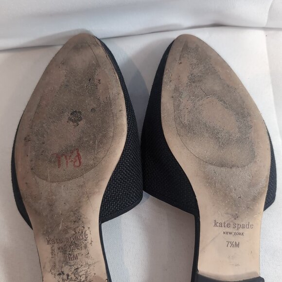 Kate Spade Maddie BEE Buzz Worthy Shoes Flats Black Gold Beaded Embroidered 7.5 - Picture 16 of 16